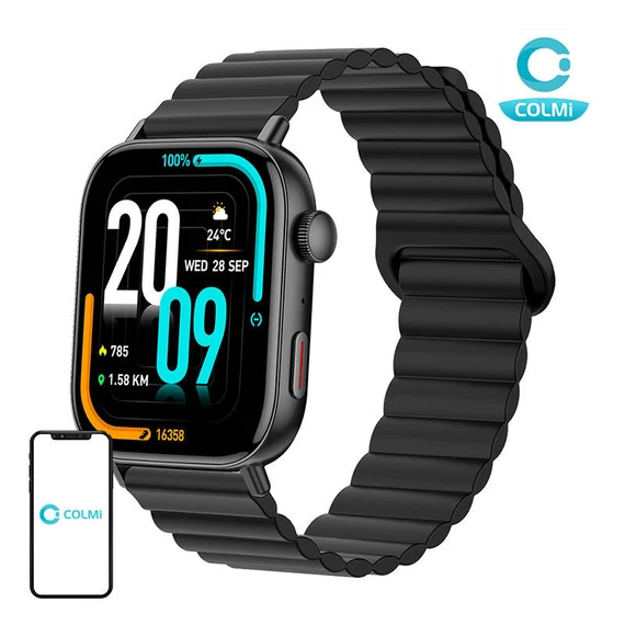 Colmi C8 Max okosóra mágneses szíjjal (fekete)