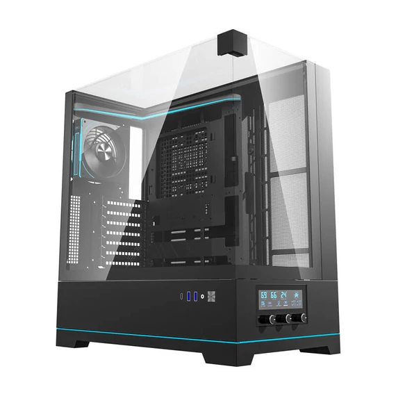 Darkflash DY450 PRO számítógépház + 1 ventilátor (fekete)