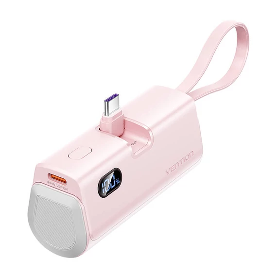 Powerbank Vention LED kijelző 4800mAh 22.5W FHQP0 (rózsaszín)