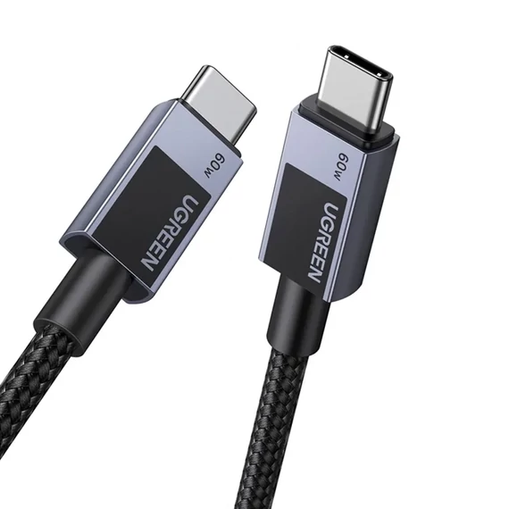 UGREEN L524 USB-C 2.0-USB-C 2.0 kábel, PD, 60W, 0,5m (szürke)