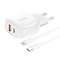 Foneng EU41 USB-C+USB-A 20W-os hálózati töltő + USB-C-Lightning kábel (fehér)