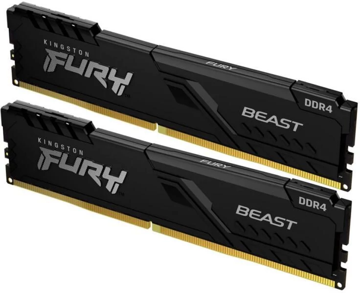 32GB 3200MHz DDR4 RAM Kingston Fury Beast Black CL16 (2x16GB) (KF432C16BB1K2/32)