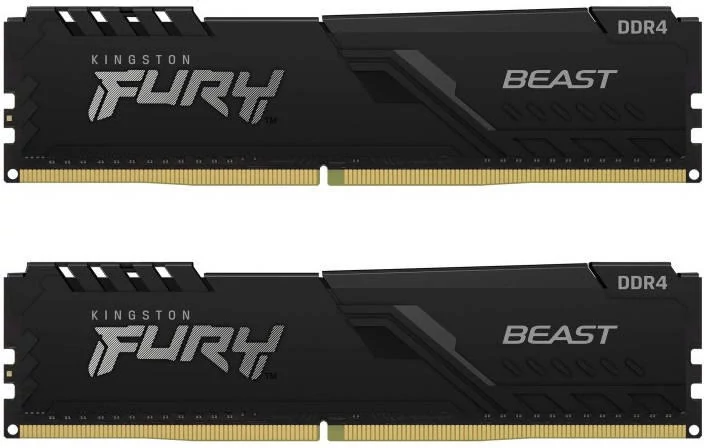64GB 3200MHz DDR4 RAM Kingston Fury Beast Black CL16 (2x32GB) (KF432C16BBK2/64)