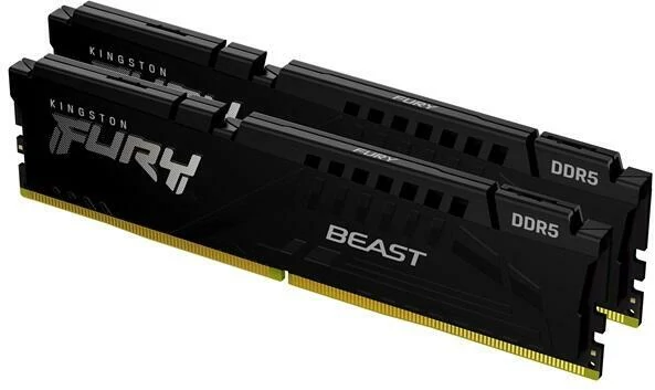 32GB 5200MHz DDR5 RAM Kingston Fury Beast Black CL40 (2x16GB) (KF552C40BBK2-32)