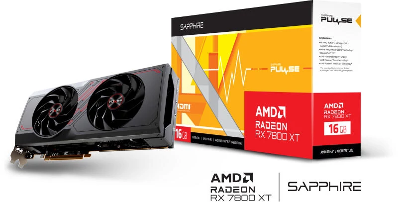 Sapphire Radeon RX 7800 XT 16GB PULSE videokártya (11330-02-20G)