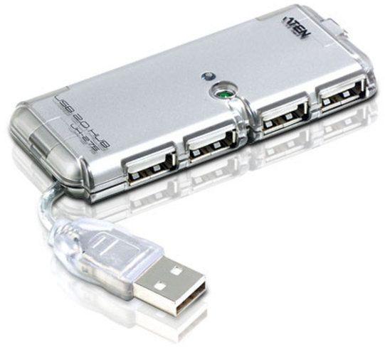ATEN USB 2.0 4 portos hub, aktív, fehér (UH275Z-AT-G)