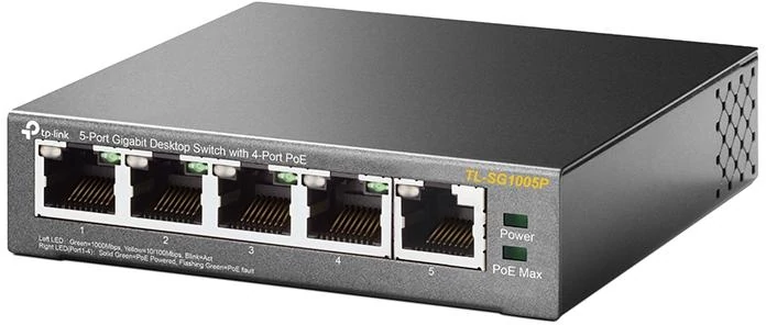 TP-Link Switch  PoE Kültéri - SG2005P-PD (5 port 1Gbps; 1x at/bt PoE in (max90W) + 4x at PoE out port (max 64W))