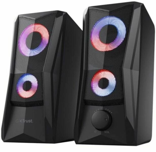 Trust Hangszóró 2.0 - GXT606 Javv (6W RMS; hangerőszabályzó; 3,5mm jack; USB tápcsatlakozó; fekete; világítás)
