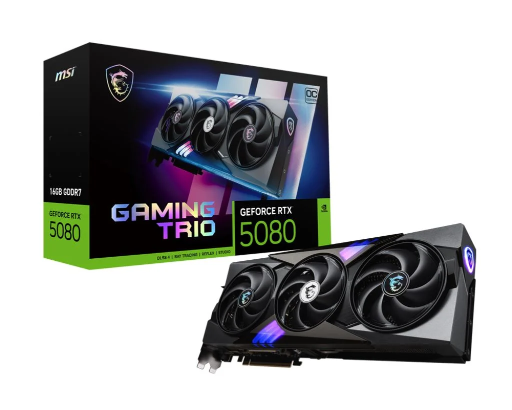 MSI GeForce RTX 5080 16G GAMING TRIO OC videokártya (G5080-16GTC)