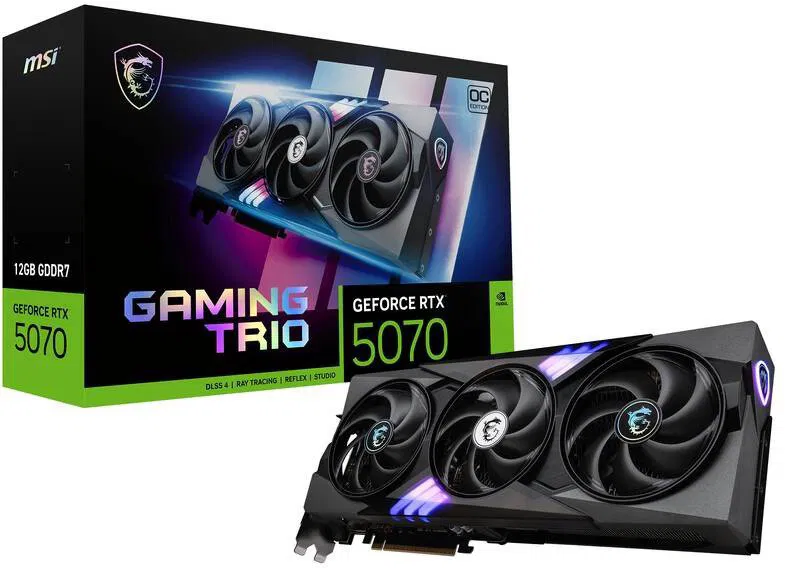 MSI GeForce RTX 5070 12G GAMING TRIO OC videokártya (G5070-12GTC)