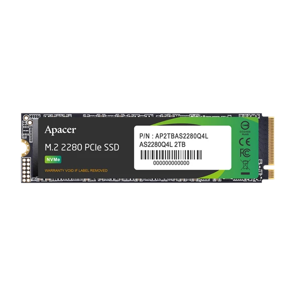 Apacer SSD AS2280Q4L Series - 512GB AP512GAS2280Q4L-1 (PCIe Gen4 x4, Olvasás: 550 MB/s, Írás: 520 MB/s)