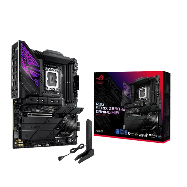 Asus Alaplap - Intel ROG STRIX Z890-E GAMING WIFI LGA1851 (Z890, ATX, 4xDDR5 8800+MHz, 4xSATA3, 7xM.2, HDMI+DP)