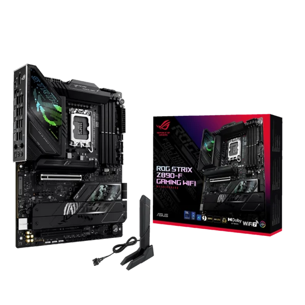 Asus Alaplap - Intel ROG STRIX Z890-F GAMING WIFI LGA1851 (Z890, ATX, 4xDDR5 8600+MHz, 4xSATA3, 5xM.2, HDMI+DP)