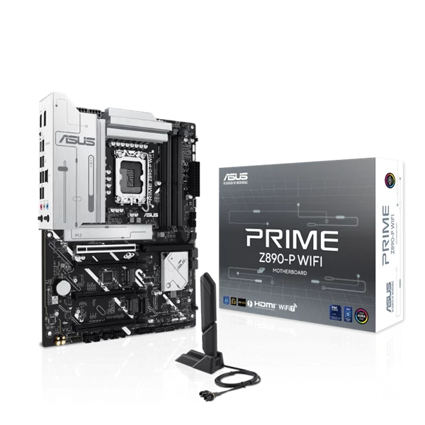 Asus Alaplap - Intel PRIME Z890-P WIFI LGA1851 (Z890, ATX, 4xDDR5 8666+MHz, 4xSATA3, 4xM.2, HDMI+DP)