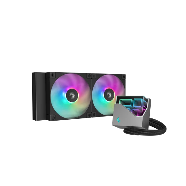 DeepCool LT240 ARGB CPU vízhűtő (max 19dB; max. 145,86 m3/h; 2x12cm)