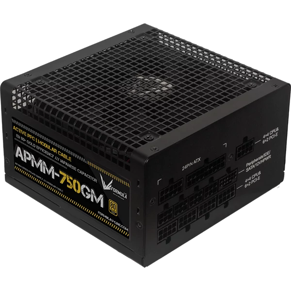 Formula Tápegység 750W - APMM-750GM (80 Plus Gold, ATX3.1/PCIe 5.1, Aktív PFC, 14cm, Full Moduláris)
