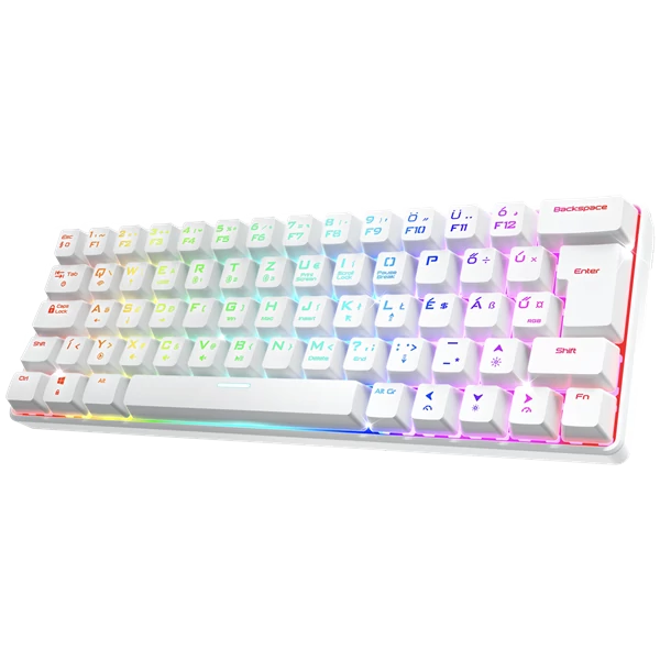 Spirit of Gamer Billentyűzet Mechanikus - XPERT K200 fehér (TKL, SOG red, RGB LED,USB, anti-ghosting, fehér, magyar)