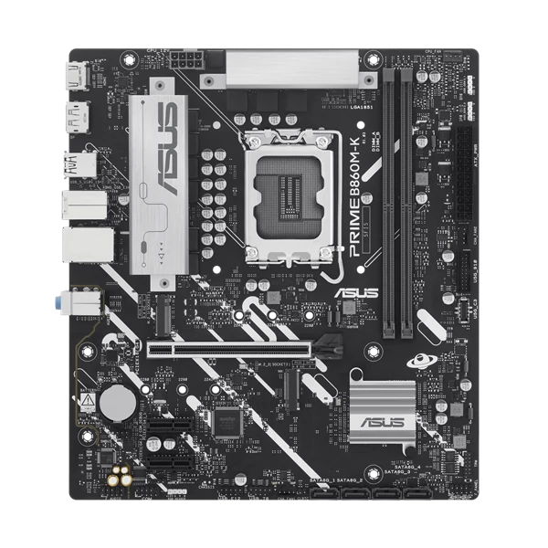 Asus Alaplap - Intel PRIME B860M-K s1851 (B860, 2xDDR5 8800+MHz, 4xSATA3, 2xM.2, HDMI+DP)