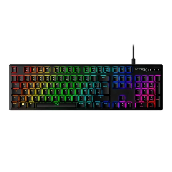 HyperX Mechanikus Billentyűzet - Alloy Origins (Vezetékes, USB, 81 gomb, Red switch, angol kiosztás, fekete)