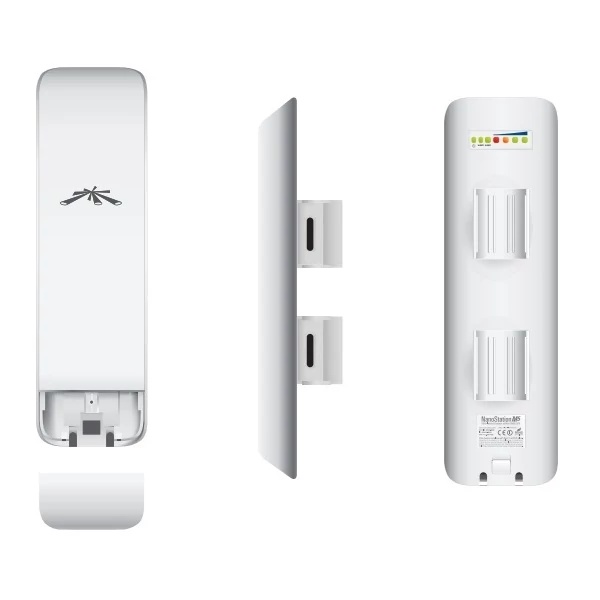 Ubiquiti NanoStationM2 Kültéri WiFi Access Point - 150 Mbps 2,4 GHz, 100 Mbps Ethernet, 11 dBi antenna, 24 V PoE, 13 km hatótávolság