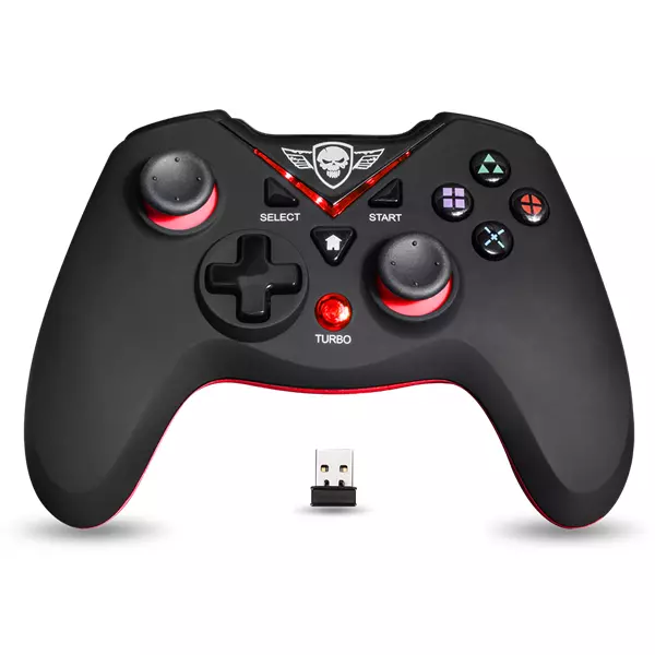 Spirit of Gamer Gamepad Vezeték Nélküli - XGP WIRELESS Red (USB, Vibration, PC és PS3 kompatibilis, fekete-piros)