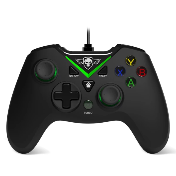 Spirit of Gamer Gamepad - PGX WIRED Green (USB, 1,8m kábel, Vibration, PC kompatibilis, fekete-zöld)