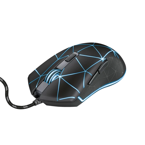 Trust Egér Gamer - GXT 133 Locx (Optikai érzékelő; 800-4000DPI; 6 gomb; LED, 180cm kábel)