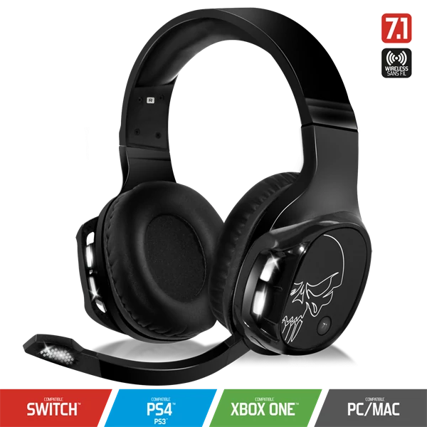 Spirit of Gamer Wireless Fejhallgató - MIC-XH1100 (MultiPlatform,7.1,mikrofon, hangerőszabályzó, nagy-párnás, fekete)