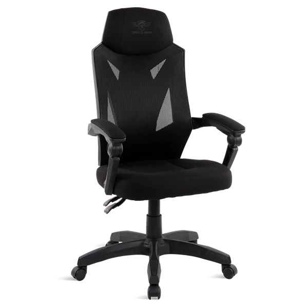 Spirit of Gamer szék - HELLCAT Black (állítható dőlés/magasság; szövet; max.120kg-ig, fekete)
