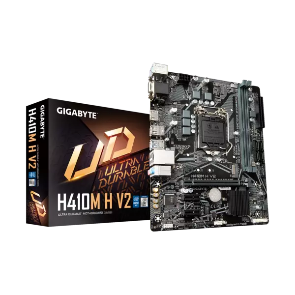 Gigabyte Alaplap - Intel H410M H V2 s1200 (H470, 2xDDR4 2933MHz, 1xGBE LAN, 4xSATA3, M.2, 6xUSB2.0, 4xUSB3.2)