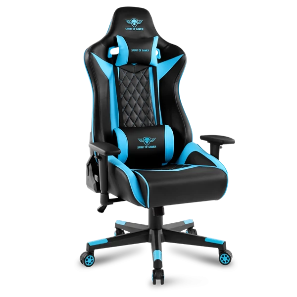 Spirit of Gamer szék - CRUSADER Blue (állítható dőlés/magasság/kartámasz; max.120kg-ig, kék)