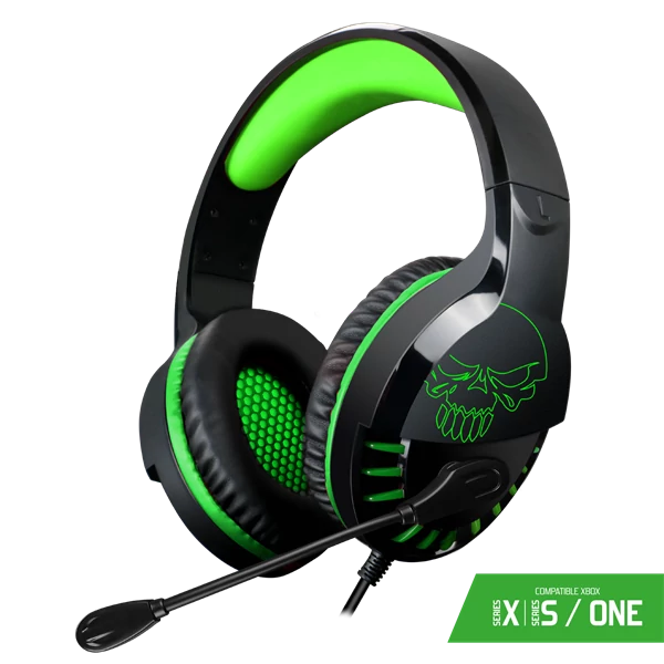 Spirit of Gamer Fejhallgató - PRO-H3 Xbox (Xbox One/Series X/S, mikrofon, 3.5mm jack, hangerőszabályzó, 1m kábel, zöld)