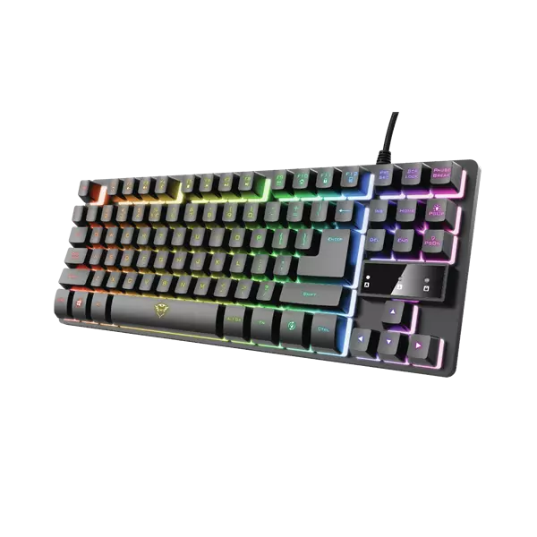 Trust Billentyűzet Gamer - GXT 833 Thado (RGB LED háttérvilágítás; TKL méret; USB; fekete; magyar)