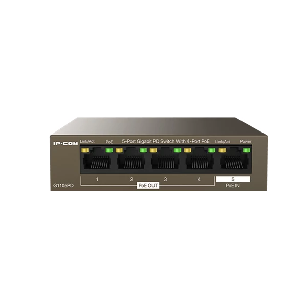 IP-COM G1105PD PoE switch (5x 1 Gbps port; 4 af/at PoE+ port; 30 W)
