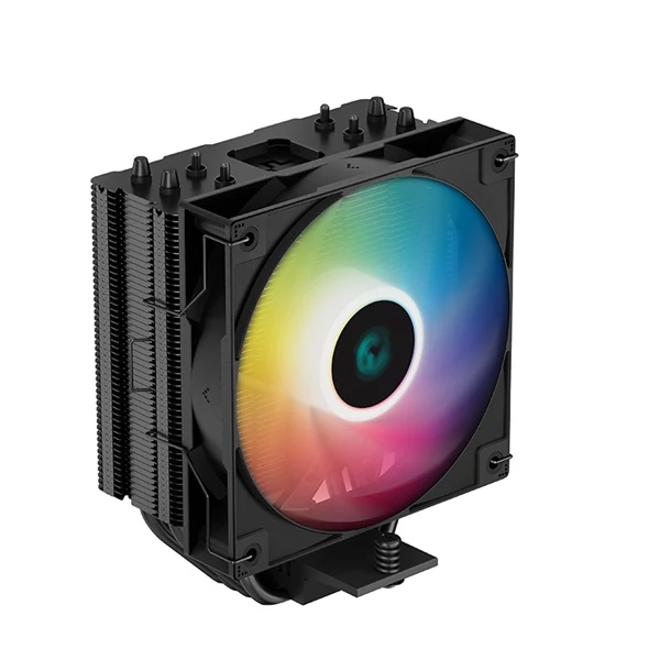 DeepCool Aktív CPU hűtő - AG400 BK ARGB (31,6 dB; max, 128,93 m3/h; 4pin csatlakozó, 4 db heatpipe, 12cm, PWM)