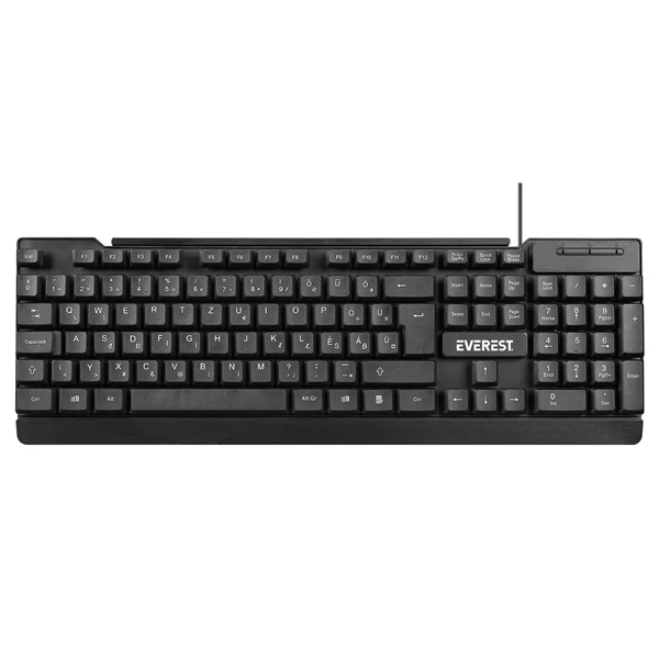 Everest Billentyűzet - KB-2030 (N-key, USB, fekete, magyar)