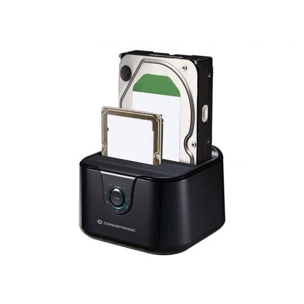 Conceptronic HDD/SSD Dokkoló - DONN12B (2 fiók, USB3.2, 2,5/3,5