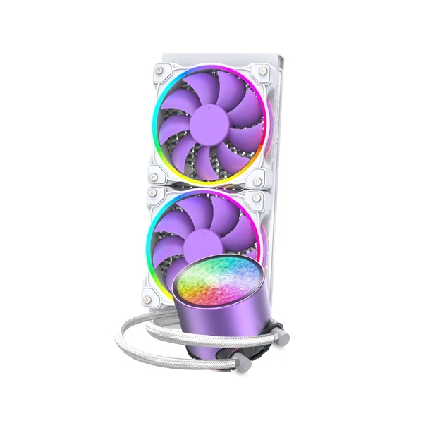 ID-Cooling CPU vízhűtő - PINKFLOW 240 DIAMOND PURPLE (16,3-33,5dB; max. 93,78 m3/h; 2x12cm)