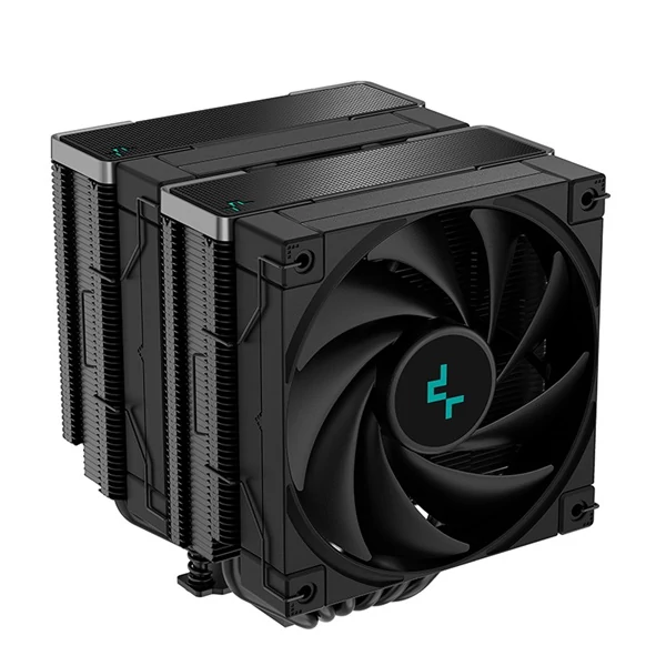 DeepCool Aktív CPU hűtő - AK620 ZERO DARK (28 dB; max, 117,21 m3/h; 4pin csatlakozó, 6 db heatpipe, 2x12cm, PWM)