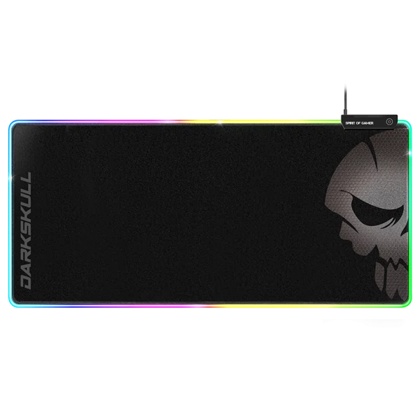 Spirit of Gamer Egérpad - Darkskull RGB Mouse Pad XXXL (RGB háttérvilágítás, USB Hub, 900 x 400 x 4mm; fekete)