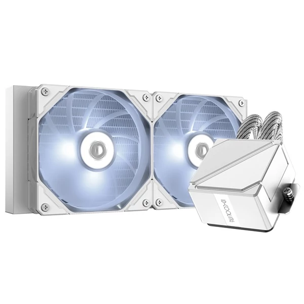 ID-Cooling CPU vízhűtő - DASHFLOW 240 BASIC WHITE (15.2~35.2dB; max. 140,16 m3/h; 2x12cm, fehér)