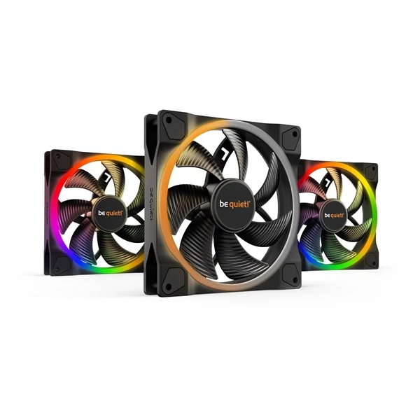Be Quiet! Cooler 14cm - LIGHT WINGS 140mm PWM 3 db! (RGB, 1500rpm, 23,3dB, fekete)