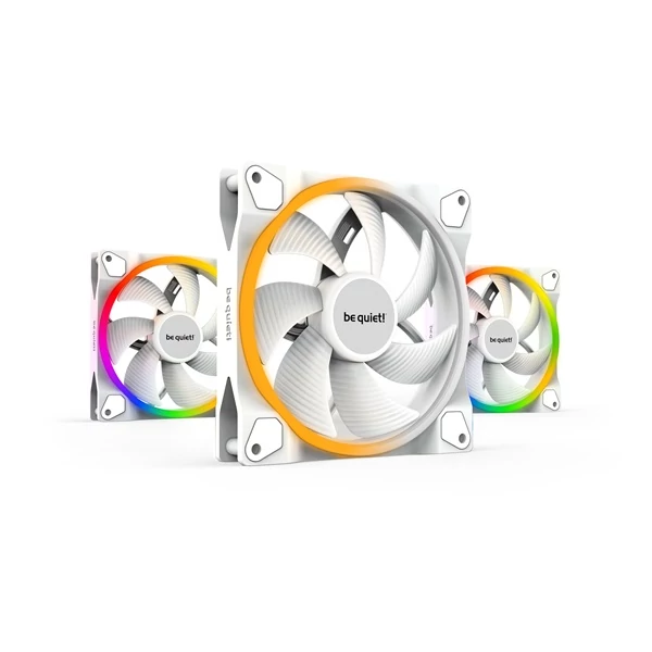 Be Quiet! Cooler 14cm - LIGHT WINGS WHITE 140mm PWM 3 db! (RGB, 1700rpm, 20,6dB, fehér)