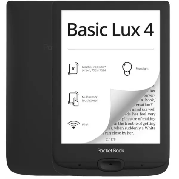 POCKETBOOK e-Reader - PB618 BASIC LUX4 Fekete