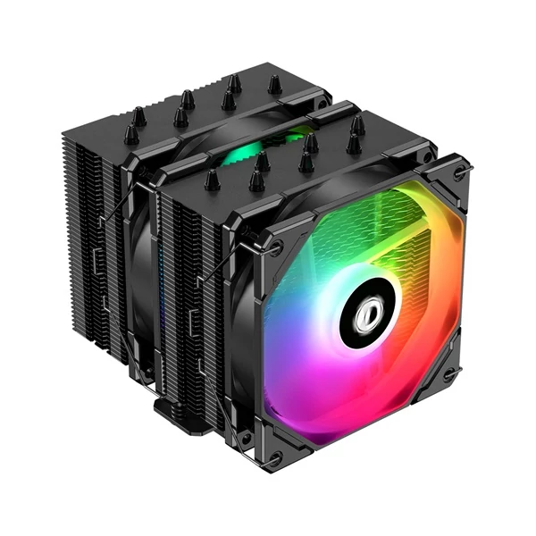 ID-Cooling Aktív CPU hűtő - SE-207-XT ARGB (30.5 dB; max 115,87 m3/h; 4Pin csatlakozó, 7 db heatpipe, 2x12cm, PWM)