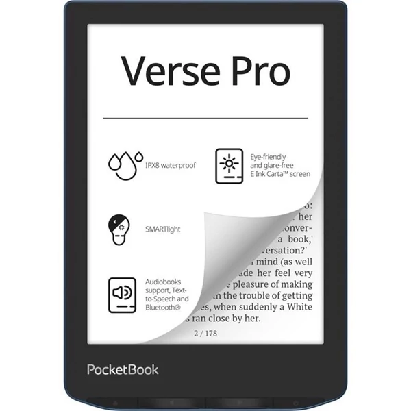 POCKETBOOK e-Reader - PB634 VERSE PRO Azure kék