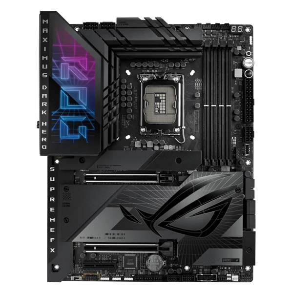 Asus Alaplap - Intel ROG MAXIMUS Z790 DARK HERO LGA1700 (Z790, ATX, 4xDDR5 8000+MHz, 4xSATA3, 5xM.2, HDMI+2xThunderbolt)