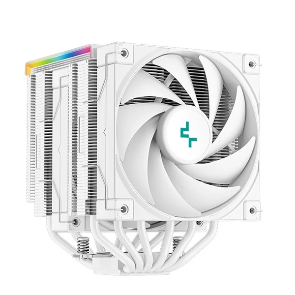 DeepCool Aktív CPU hűtő - AK620 Digital WH (28 dB; max, 117,21 m3/h; 4pin csatlakozó, 6 db heatpipe, 2x12cm, PWM, fehér)