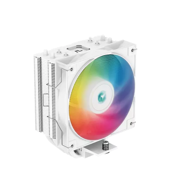 DeepCool Aktív CPU hűtő - AG400 WH ARGB (31,6 dB; max, 128,93 m3/h; 4pin, 4 db heatpipe, 12cm, PWM, A-RGB LED, fehér)