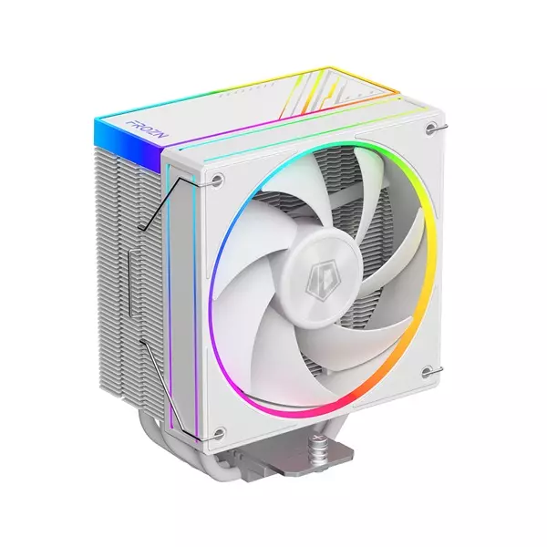 ID-Cooling Aktív CPU hűtő - FROZN A410 ARGB WHITE (29.9dB; max. 132,54 m3/h; 4pin, 4 db heatpipe, 12cm, A-RGB, PWM)